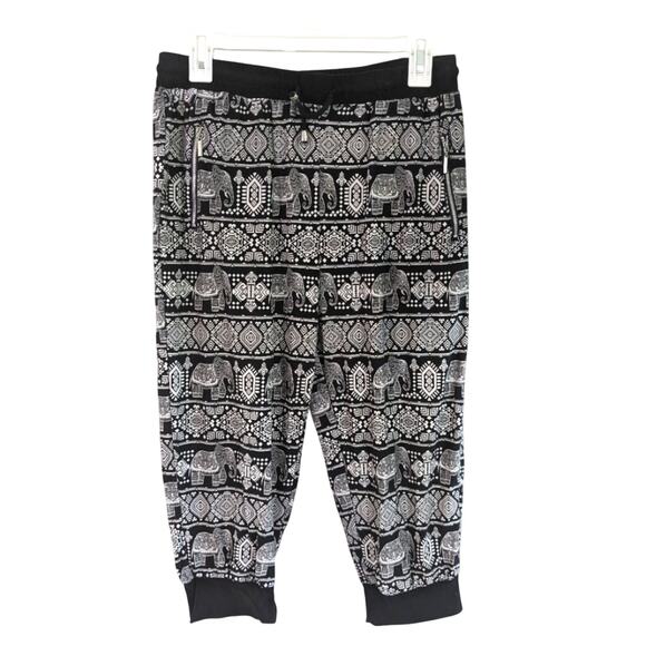 Capri Yoga Pants SZ L/XL Elephant Ethno Print - Picture 1 of 5